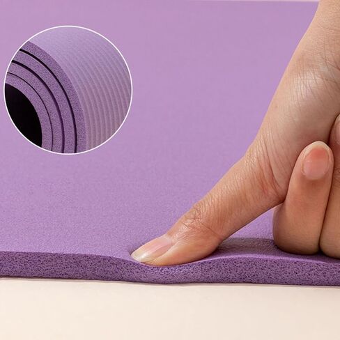 Yoga Mats for Women & Men, 1/5 Inch Extra Thick Non Slip Anti-Tear High Density Exercise Mats with Carrying Strap,Hot Yoga Mat for Floor Gym Home Pilates Stretching Fitness in Kuwait