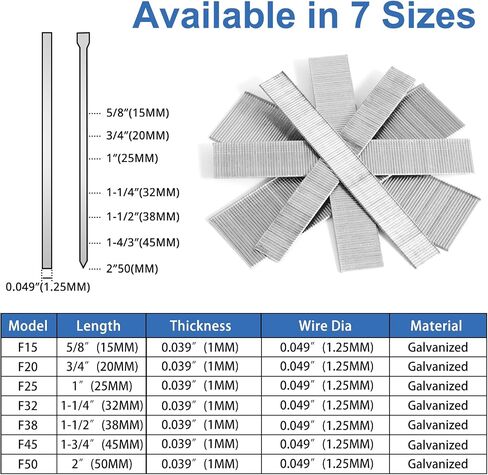 18 Gauge Brad Nails ، 1-1/4 "18 Ga Brad Nails ، (1100 تهمة) ، مسامير مسدس الأظافر المجلفن للهواء المضغوط ، بندقية Nailer الكهربائية (1-1/4 بوصة) in Saudi Arabia