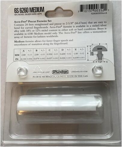 Dunlop Accu-Fret® 6260 MEDIUM Fretwire -- HARD in Saudi Arabia