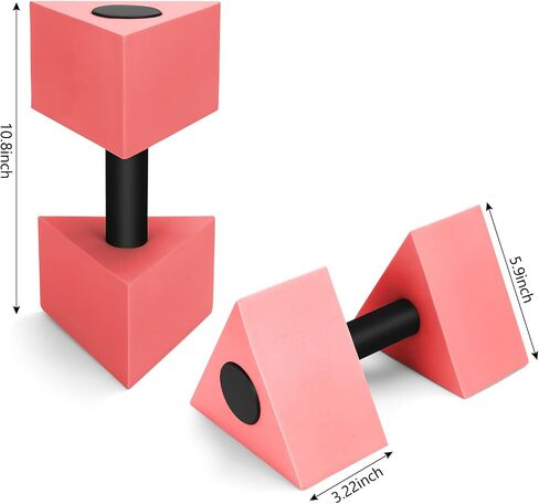 Yummy Sam 2 Pcs Sports Aquatic Exercise Dumbells, High-Density EVA-Foam Triangle Aqua Fitness Barbells Water Weights for Pool Exercise, Water Aerobics Equipment for Water Fitness Weight Loss in Saudi Arabia