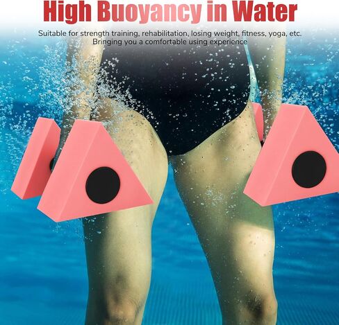Yummy Sam 2 Pcs Sports Aquatic Exercise Dumbells, High-Density EVA-Foam Triangle Aqua Fitness Barbells Water Weights for Pool Exercise, Water Aerobics Equipment for Water Fitness Weight Loss in Saudi Arabia