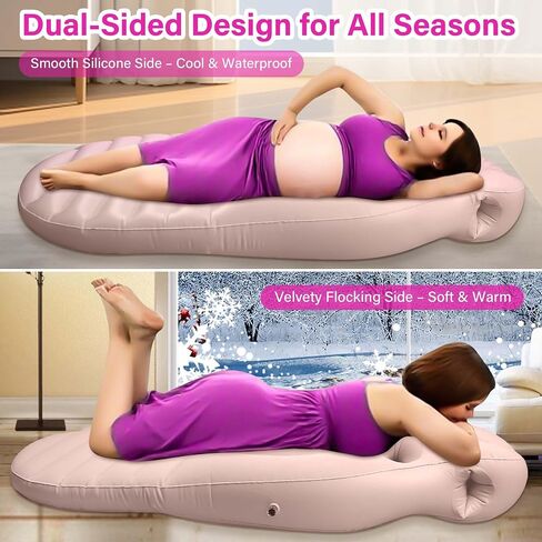 Inflatable Pregnancy Pillow with Belly & Head Hole – Full Body Maternity Airbed for Stomach Sleeping, Back Pain & SPD Relief – Comfortable, Portable & Includes Electric Pump Gray in Saudi Arabia