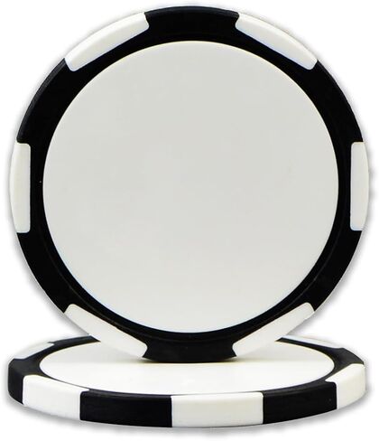 DA VINCI 6-Stripe Clay Composite 11.5 gram Poker Chips, 100 Blank Chips for Direct UV Print (Black) in Kuwait