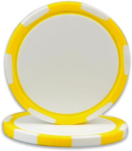 DA VINCI 6-Stripe Clay Composite 11.5 gram Poker Chips, 100 Blank Chips for Direct UV Print (Black) in Kuwait