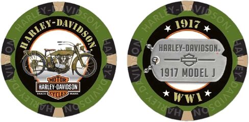 سلسلة Harley-Davidson العسكرية Alpha 1 1917 Model J Collectible Poker Chip 6741 in Kuwait
