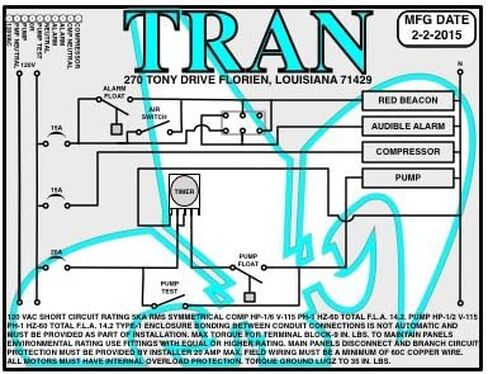 لوحة التحكم في الصرف الصحي الهوائية Tran -T2 مع مؤقت - مع مستشعر الضغط 3 Breakerq in Saudi Arabia
