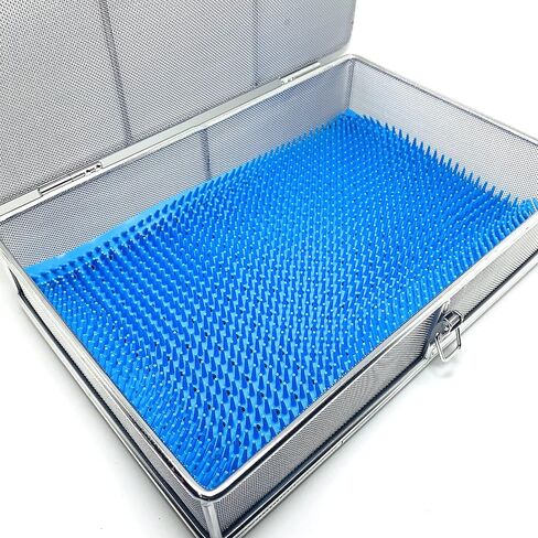 مربع علبة علبة سلة التعقيم من الفولاذ المقاوم للصدأ مع غطاء مع قفل 30cmx20cmx7cm صندوق سلة صينية تري in Saudi Arabia