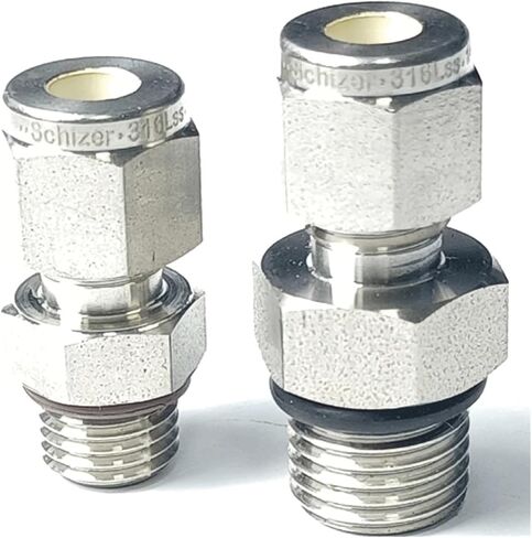 7/16-24unf 9/16-20unf ذكر إلى 1/8 "1/4" أنبوب OD Compression Union SUS316L أنبوب الفولاذ المقاوم للصدأ مناسب 3000 رطل (1L4 بوصة -7L16-20UNF) in Kuwait
