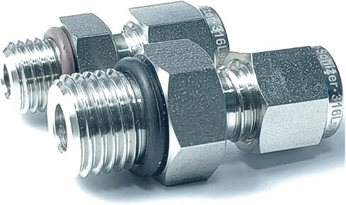7/16-24unf 9/16-20unf ذكر إلى 1/8 "1/4" أنبوب OD Compression Union SUS316L أنبوب الفولاذ المقاوم للصدأ مناسب 3000 رطل (1L4 بوصة -7L16-20UNF) in Kuwait