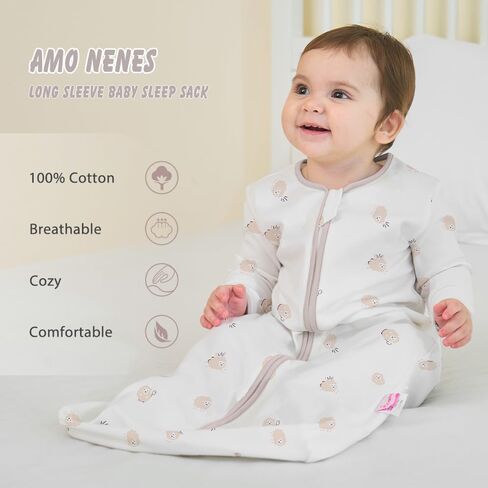 2PCS Baby Sleeping Bag, 100% Cotton Baby Wearable Blanket, Long Sleeve Sleep Sack for Infant Toddler 0-18Months in Saudi Arabia