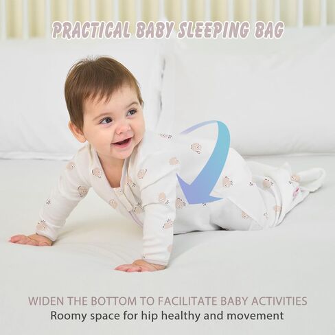 2PCS Baby Sleeping Bag, 100% Cotton Baby Wearable Blanket, Long Sleeve Sleep Sack for Infant Toddler 0-18Months in Saudi Arabia