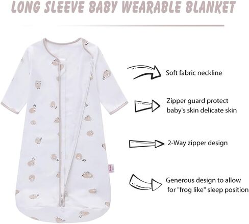 2PCS Baby Sleeping Bag, 100% Cotton Baby Wearable Blanket, Long Sleeve Sleep Sack for Infant Toddler 0-18Months in Saudi Arabia