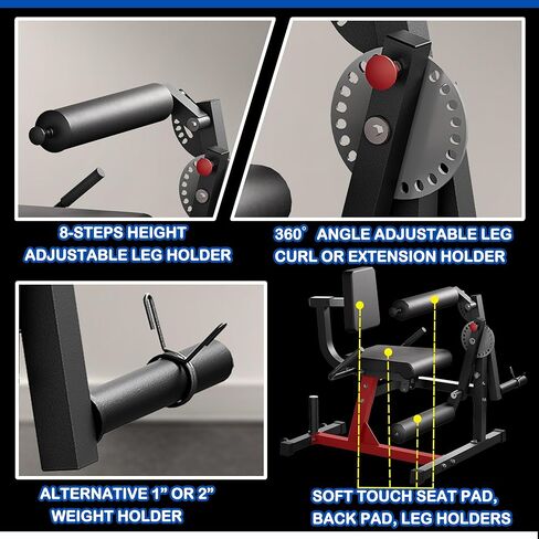 All-in-One Leg Extension & Curl Machine - Adjustable for Glutes, Hamstrings, Quads & Core Workouts | Heavy-Duty Steel Frame | Compact Design | Home Gym Equipment in Kuwait