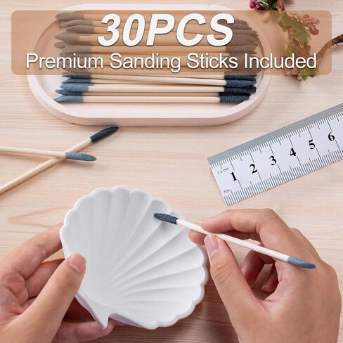 30 PCS SANDING STACKS ، عصا الرملية ذات الطبقات المزدوجة ذات الطابع المزدوج للمساحة الصغيرة/الصنفرة ، وعصي تلميع بالتفاصيل الدقيقة للنماذج البلاستيكية/الخشب/المعدن ، 120/280 حصى in Saudi Arabia