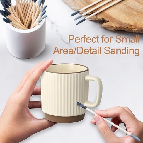 30 PCS SANDING STACKS ، عصا الرملية ذات الطبقات المزدوجة ذات الطابع المزدوج للمساحة الصغيرة/الصنفرة ، وعصي تلميع بالتفاصيل الدقيقة للنماذج البلاستيكية/الخشب/المعدن ، 120/280 حصى in Saudi Arabia