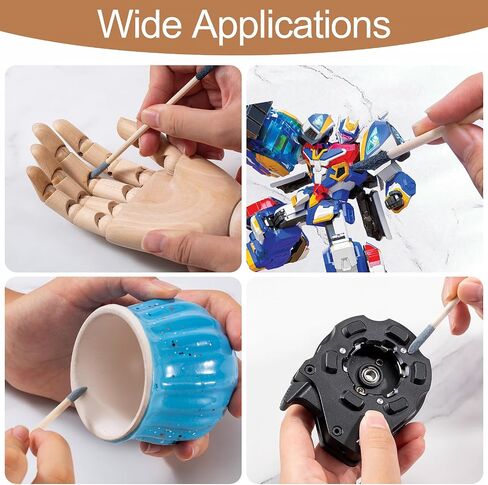 30 PCS SANDING STACKS ، عصا الرملية ذات الطبقات المزدوجة ذات الطابع المزدوج للمساحة الصغيرة/الصنفرة ، وعصي تلميع بالتفاصيل الدقيقة للنماذج البلاستيكية/الخشب/المعدن ، 120/280 حصى in Saudi Arabia
