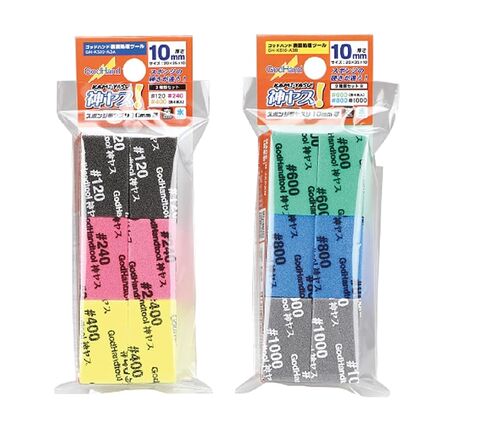Godhand Kamiyasu-Sanding Stick 10mm مجموعة (#120 ، 240 ، 400) و B (#600 ، 800 ، 1000) GH-KS10-A3 للنماذج البلاستيكية مع قلم القلم الأصلي اللمس in Kuwait