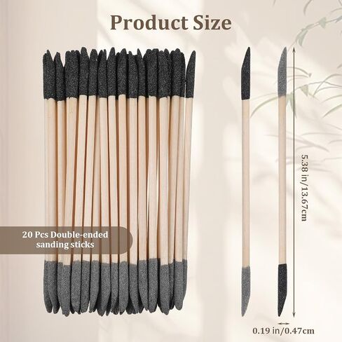 40Pcs Sanding Sticks Double End Matchsticks Sanding Twigs Sand Block Polishing Tool Suitable Tight Spaces Plastic Models Miniatures Wood Hobby Stuffers 5.4 X 0.2 Inch in Saudi Arabia
