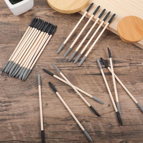 40Pcs Sanding Sticks Double End Matchsticks Sanding Twigs Sand Block Polishing Tool Suitable Tight Spaces Plastic Models Miniatures Wood Hobby Stuffers 5.4 X 0.2 Inch in Saudi Arabia