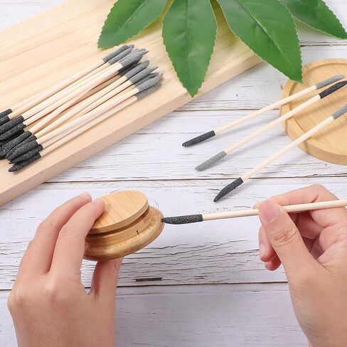 40Pcs Sanding Sticks Double End Matchsticks Sanding Twigs Sand Block Polishing Tool Suitable Tight Spaces Plastic Models Miniatures Wood Hobby Stuffers 5.4 X 0.2 Inch in Saudi Arabia