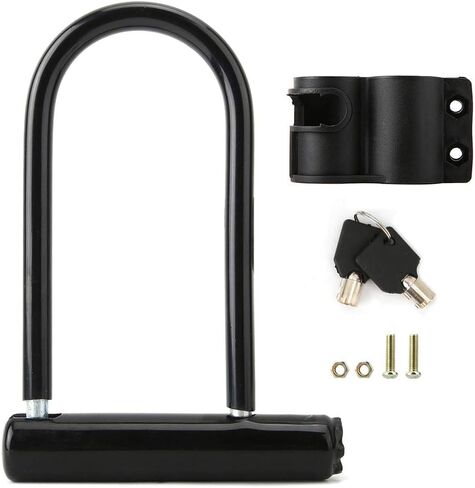 Zinc Alloy Bike U Lock, Black Bike Lock with 2 Keys and Hardened Shackle, Heavy Duty Anti Theft Bike Security Lock for Bikes, Scooters, Motorcycles, Outdoor Equipment in Saudi Arabia