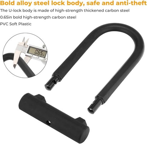 iScooter U Lock Set Heavy Duty Bike U Lock with 4 Ft Security Steel Cable, 17mm Shackle U-Locks with 3 Keys and Sturdy Mounting Bracket for Road Mountain Bike & Electric Scooters in Saudi Arabia