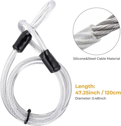 iScooter U Lock Set Heavy Duty Bike U Lock with 4 Ft Security Steel Cable, 17mm Shackle U-Locks with 3 Keys and Sturdy Mounting Bracket for Road Mountain Bike & Electric Scooters in Saudi Arabia