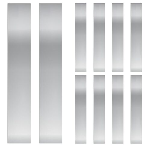 Glarks 10pcs l x w x t 6.1 × 0.98 × 0.005 '' مستطيل الأسهم مجموعة متنوعة ، 304 شرائط من الفولاذ المقاوم للصدأ ، ورقة مخزون من الفضة لشراء المطبخ حشو الفجوة/diy/الاستخدام الصناعي in Saudi Arabia