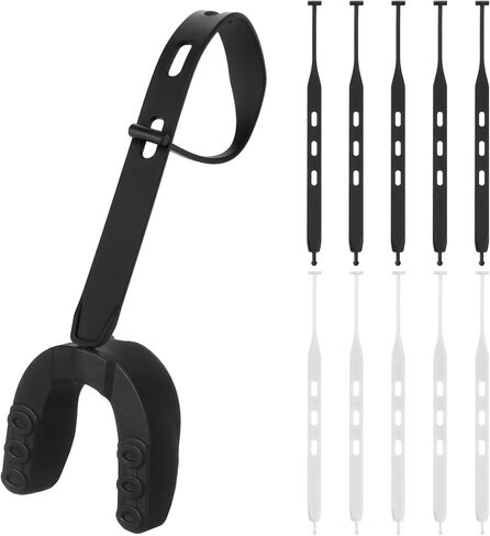 Flutesan 10 Pcs Football Tether for Mouth Guard Strap Only Universal Rugby Mouth Guard Replacement Strap Football Black Mouthguard Tether for Youth Sports Boxing Taekwondo Hockey Basketball in Kuwait
