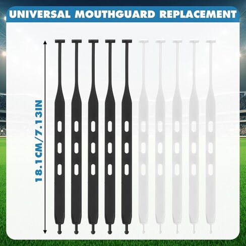 Flutesan 10 Pcs Football Tether for Mouth Guard Strap Only Universal Rugby Mouth Guard Replacement Strap Football Black Mouthguard Tether for Youth Sports Boxing Taekwondo Hockey Basketball in Kuwait