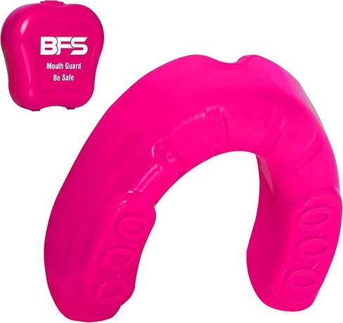 حارس الفم الرياضي للأطفال ، الشباب ، الأولاد ، الفتيات ، طفل في سن المراهقة الحارس مع Case (BPA Free) للملاكمة ، فنون القتال ، MMA karate ، لاكروس ، كرة القدم ، كرة القدم وجميع الرياضات الاتصال (الوردي) in Kuwait