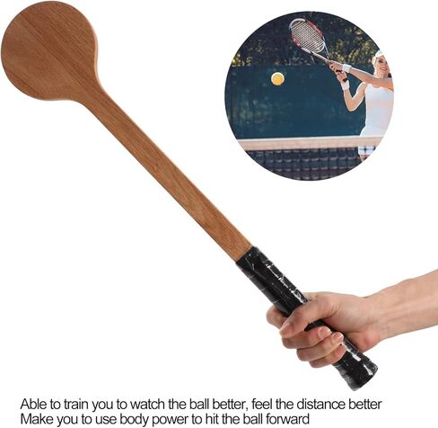 Tennis Pointer, Wooden Spoon Tennis Training Aid Wooden Tennis Spoon Sweet Spot Trainer with Storage Bag(Standard - 60cm) in Saudi Arabia
