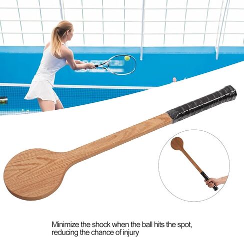 Tennis Pointer, Wooden Spoon Tennis Training Aid Wooden Tennis Spoon Sweet Spot Trainer with Storage Bag(Standard - 60cm) in Saudi Arabia