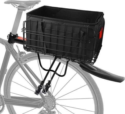 Aneco Rear Bike Rack with Folding Basket and Waterproof Bag Quick Release Bicycle Cargo Rack Universal Touring Carrier for Mountain Road Bike in Saudi Arabia