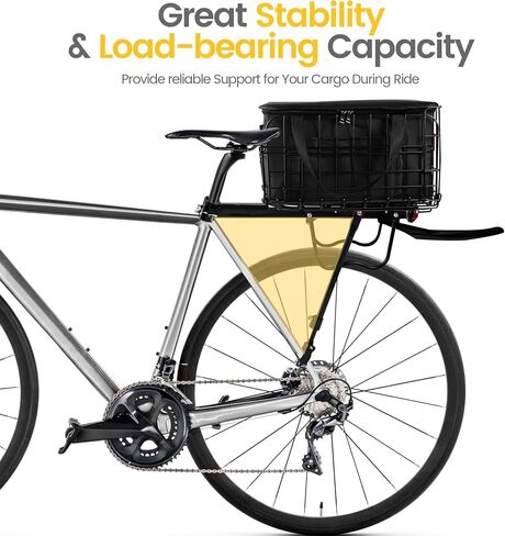 Aneco Rear Bike Rack with Folding Basket and Waterproof Bag Quick Release Bicycle Cargo Rack Universal Touring Carrier for Mountain Road Bike in Saudi Arabia