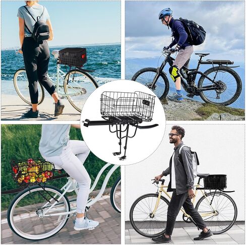 Aneco Rear Bike Rack with Folding Basket and Waterproof Bag Quick Release Bicycle Cargo Rack Universal Touring Carrier for Mountain Road Bike in Saudi Arabia