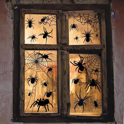 Extra Large Fall Window Clings Scarecrow Window Stickers Double-Sided Glass Decals for Autumn Harvest Thanksgiving Home Party Decoration, 6 Sheets in Saudi Arabia