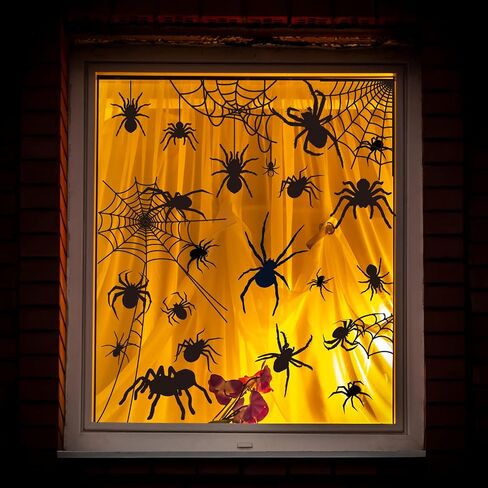 Extra Large Fall Window Clings Scarecrow Window Stickers Double-Sided Glass Decals for Autumn Harvest Thanksgiving Home Party Decoration, 6 Sheets in Saudi Arabia