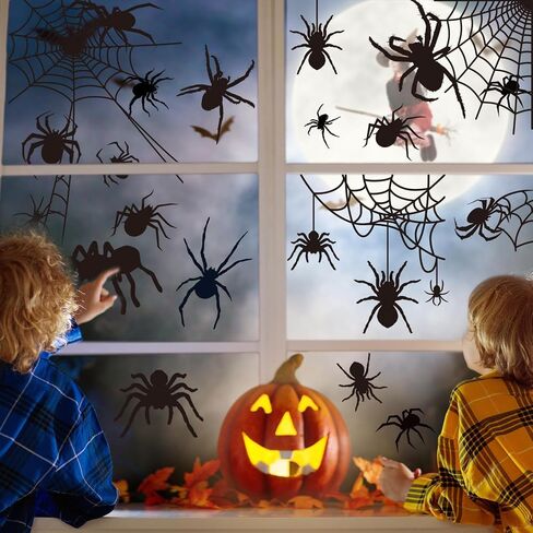 Extra Large Fall Window Clings Scarecrow Window Stickers Double-Sided Glass Decals for Autumn Harvest Thanksgiving Home Party Decoration, 6 Sheets in Saudi Arabia