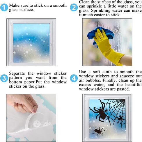 Extra Large Fall Window Clings Scarecrow Window Stickers Double-Sided Glass Decals for Autumn Harvest Thanksgiving Home Party Decoration, 6 Sheets in Saudi Arabia