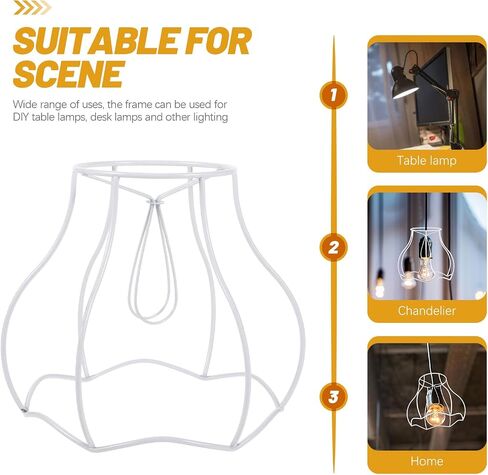 Lifkome DIY Iron Lampshade Frame - غطاء مصباح الطراز عتيقًا دعم طاولة المكتب وثريا سهلة التثبيت مثالية للمقهى المنزلي والديكور المكتبي in Saudi Arabia