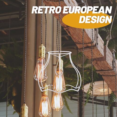 Lifkome DIY Iron Lampshade Frame - غطاء مصباح الطراز عتيقًا دعم طاولة المكتب وثريا سهلة التثبيت مثالية للمقهى المنزلي والديكور المكتبي in Saudi Arabia