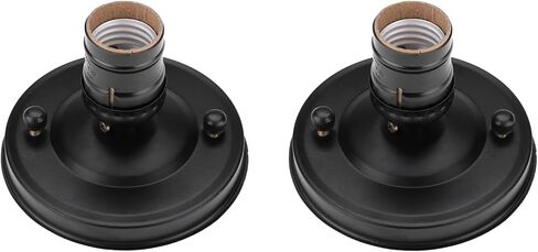 2pcs E26/E27 Vintage Industrial Close to Ceiling Wall Light Holder Base Pendant Bulb Lamp Screw Socket for Bedroom Kitchen Living Dining Room in Saudi Arabia