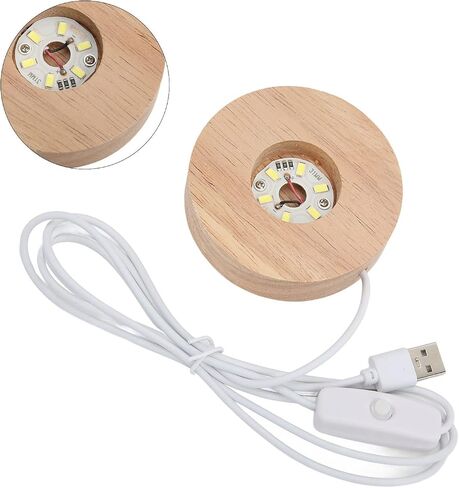 LED LED Base Base Material Wood Materive Whinking Wispling Withing USB Interface للمنزل (قاعدة الضوء الأبيض) in Kuwait