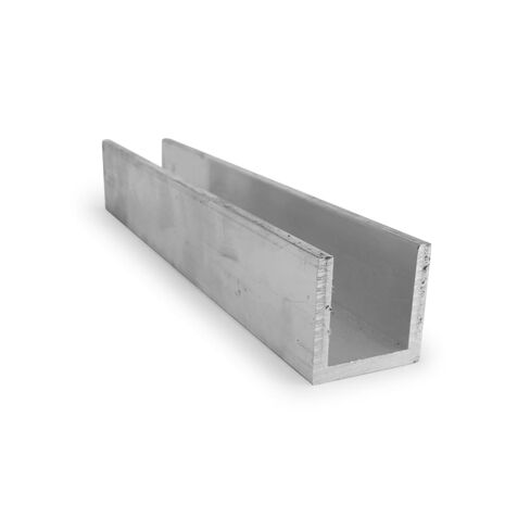 6063 Aluminum U-Channel, Unpolished (Mill) Finish, Extruded, T52 Temper, AMS QQ-A-200/9/ASTM B221, Equal Leg Length, Squared Corners, 2" Base Width, 0.125" Wall Thickness, 12" Length, OnlineMetals in Kuwait
