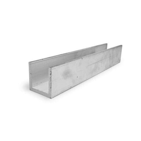 6063 Aluminum U-Channel, Unpolished (Mill) Finish, Extruded, T52 Temper, AMS QQ-A-200/9/ASTM B221, Equal Leg Length, Squared Corners, 2" Base Width, 0.125" Wall Thickness, 12" Length, OnlineMetals in Kuwait