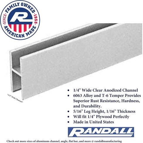 4 FT - 1/4" H Channel Anodized Aluminum 6063 Alloy T-6 Temper in Saudi Arabia