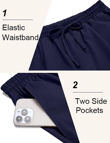 COOFANDY Men's Linen Casual Lightweight Pants Elastic Waist Drawstring Beach Pants with Pockets in Saudi Arabia