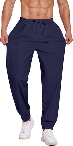 COOFANDY Men's Linen Casual Lightweight Pants Elastic Waist Drawstring Beach Pants with Pockets in Saudi Arabia