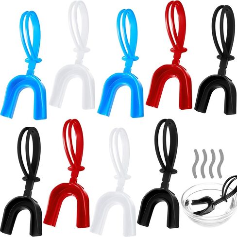 Dunzy 10 Pcs Strapped Mouth Guard Sports Moldable Strap Mouth Guard Football Mouthguard Adult Youth Mouthpiece Protector for Basketball Hockey Wrestling in Saudi Arabia